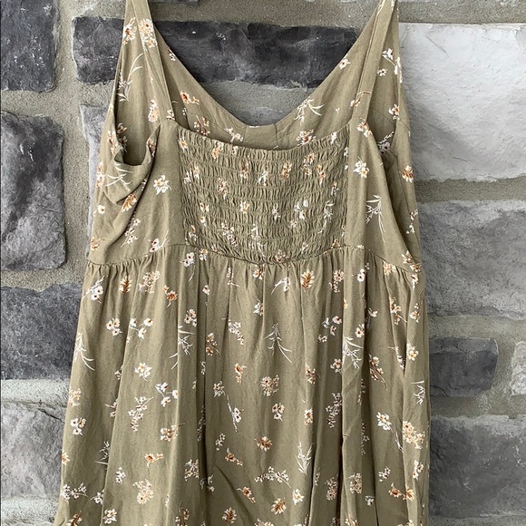 Taupe green summer dress - Picture 4 of 5